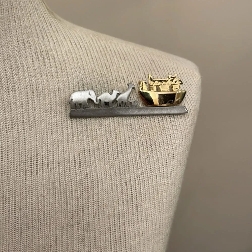 Vintage Ultra Craft Two-tone Noah’s Ark Pin